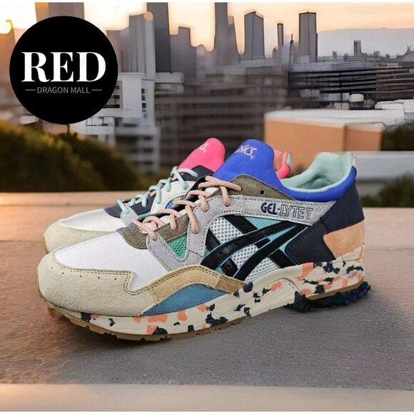 ASICS Gel Lyte V RE:MATERIAL Pink Aqua Shoes 1201A871-961 - Men's Size 12.5 - Picture 1 of 16